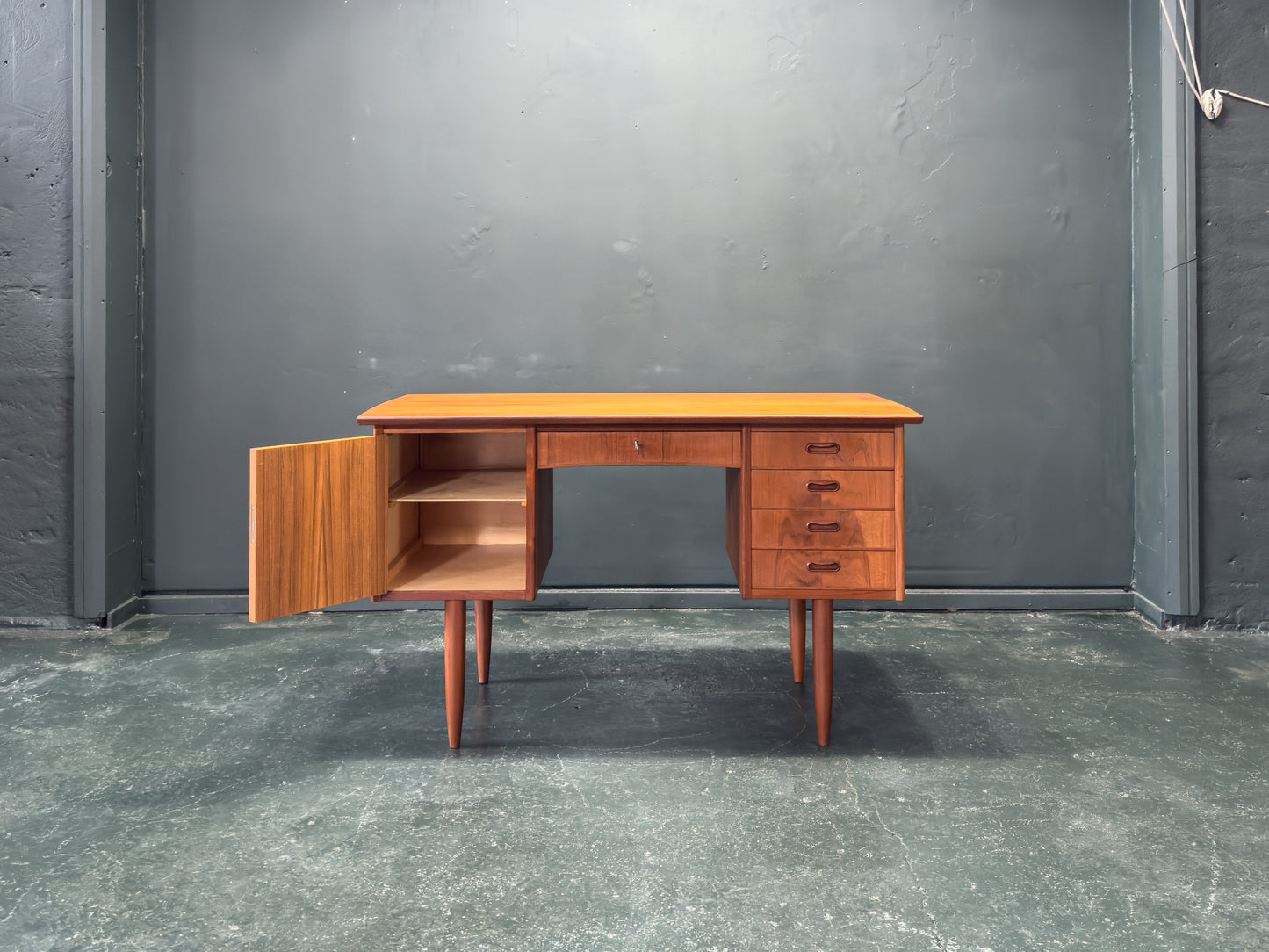 Teak Desk with Storage Units