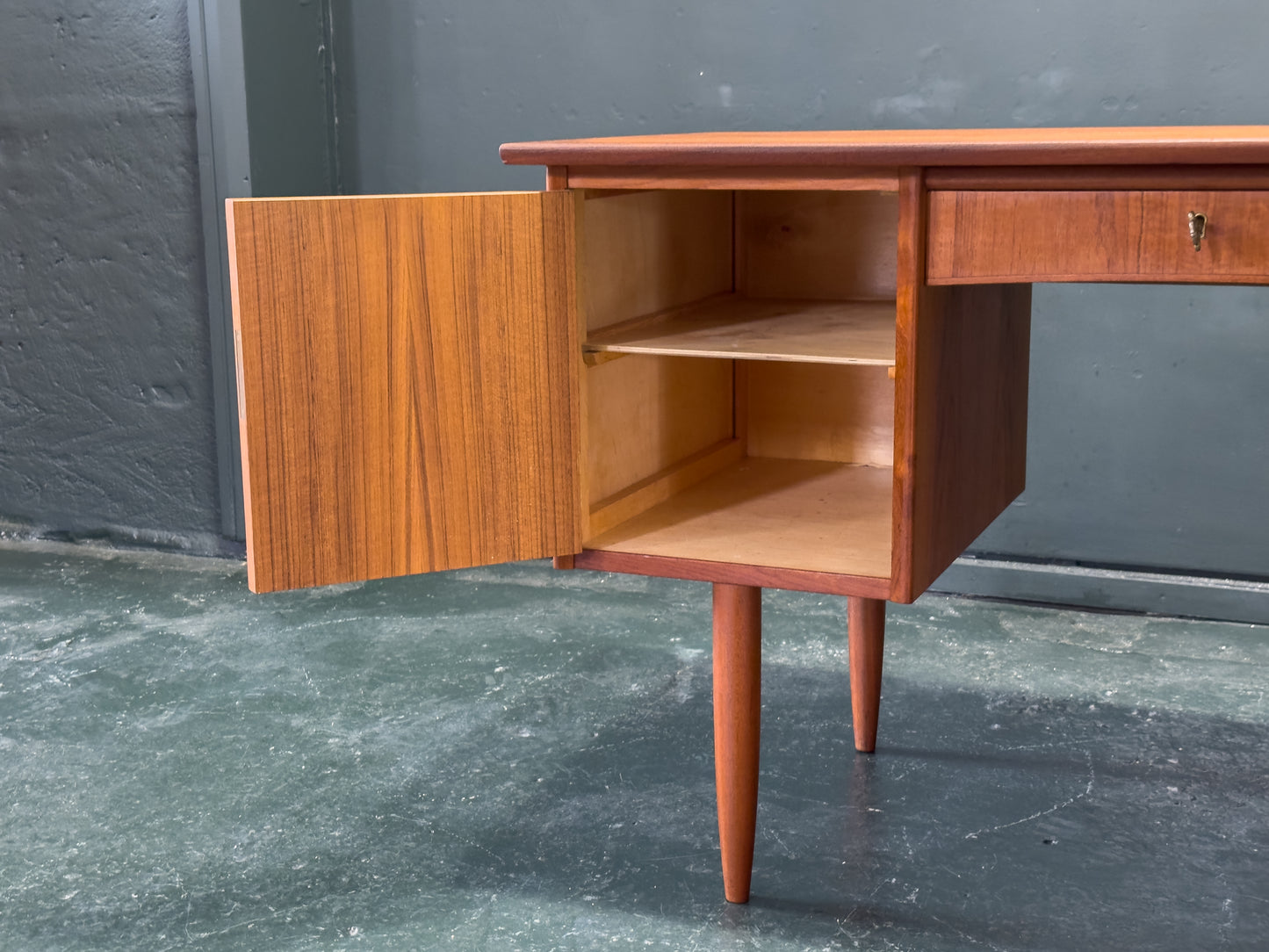 Teak Desk with Storage Units