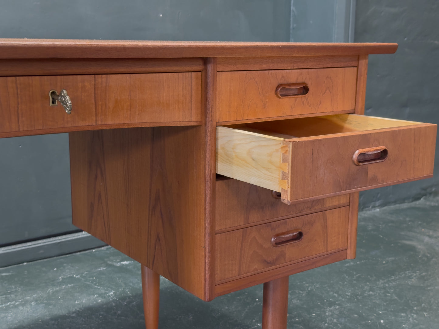 Teak Desk with Storage Units