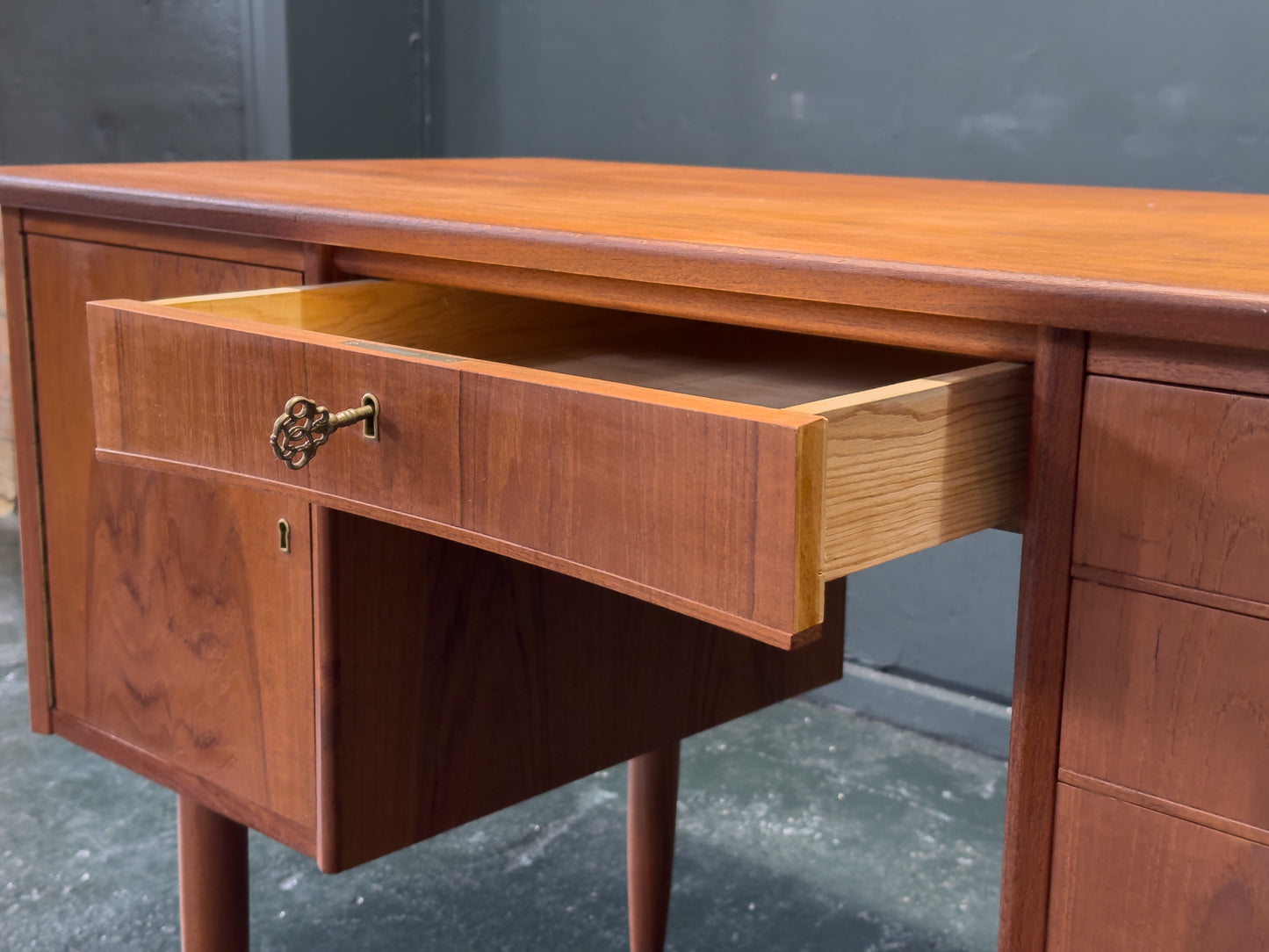 Teak Desk with Storage Units