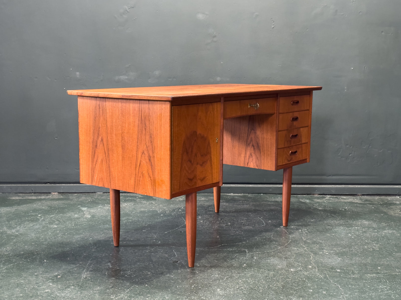 Teak Desk with Storage Units