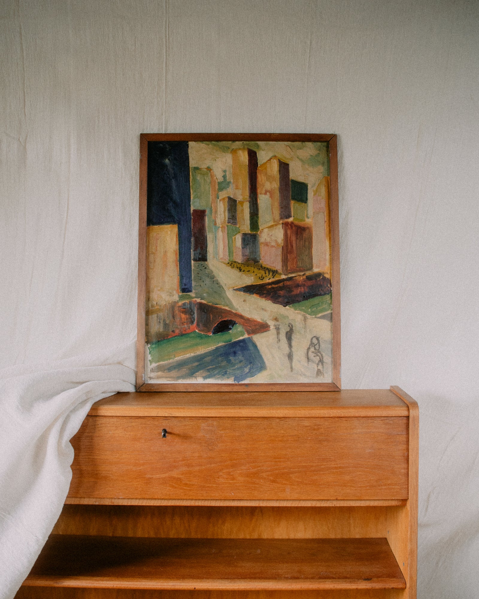 Graphic Cityscape Oil Painting