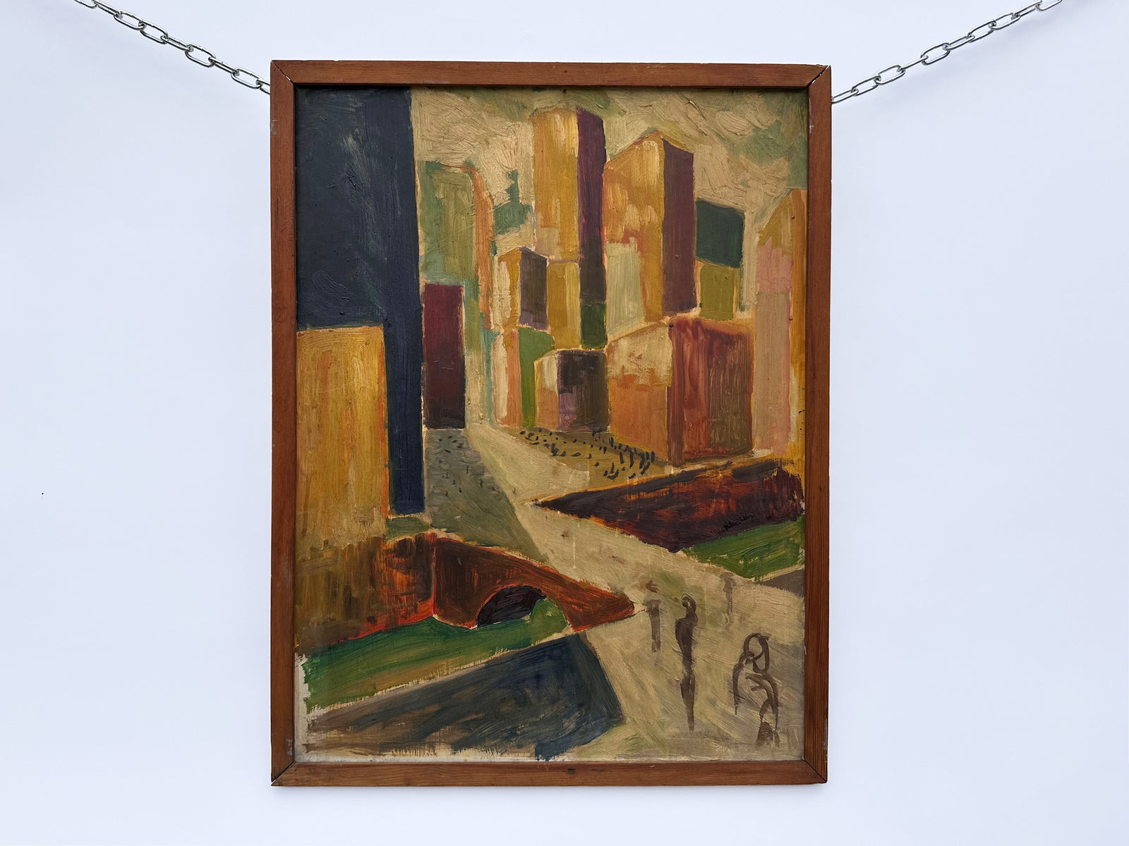 Graphic Cityscape Oil Painting